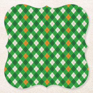 Posavasos De Papel Día de San Patricio argyle de colores irlandeses