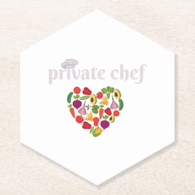 Posavasos De Papel Día de San Valentín de Amante de Comida del Chef P (Anverso)