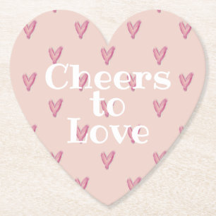 Posavasos De Papel Día de San Valentín del corazón rosado