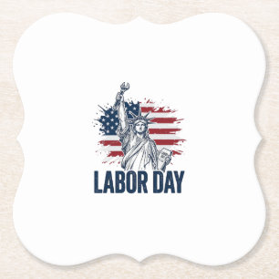 Posavasos De Papel Día del Trabajo Estatua de la Libertad Diseño Patr