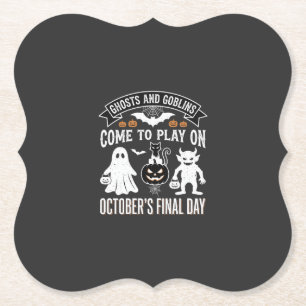 Posavasos De Papel Día Final de Halloween de Fantasmas y Duendes de O
