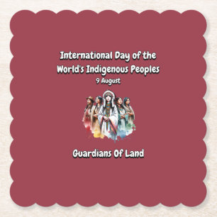 Posavasos De Papel Día Internacional de los Pueblos Indígenas del Mun