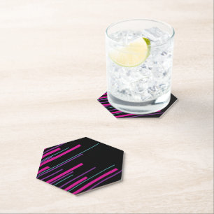 Posavasos De Papel Diagonales - Rosa, Morado, Azul y Negro