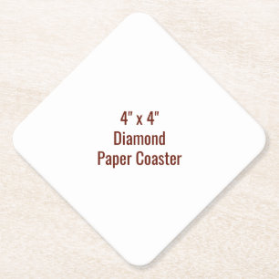 Posavasos De Papel Diamante de 4" x 4"