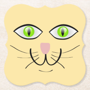 Posavasos De Papel Dibujo Animado Cara Divertida Gato-29034
