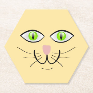 Posavasos De Papel Dibujo Animado Cara Divertida Gato-29034
