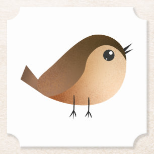 Posavasos De Papel Dibujo animado de pájaro gorrión