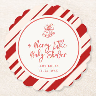 Posavasos De Papel Dibujo lindo alegre pequeño Santa de baby shower
