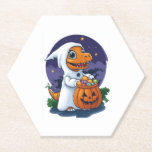 Posavasos De Papel Dino Trick-or-Treat de Halloween<br><div class="desc">Dino Trick-or-Treat de Halloween</div>