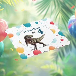 Posavasos De Papel Dinosaur T Rex Birday Blue