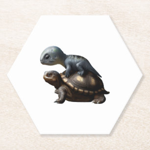 Posavasos De Papel dinosaurio en tortuga Copy