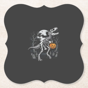 Posavasos De Papel Dinosaurio Esqueleto Halloween Calabaza Cementerio