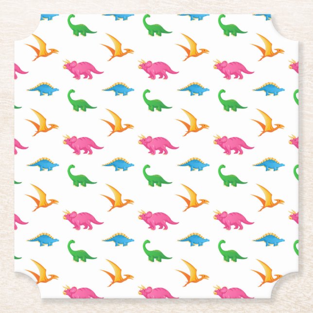 POSAVASOS DE PAPEL DINOSAURIOS (Anverso)