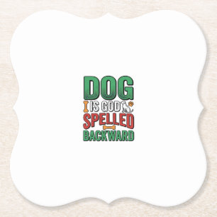 Posavasos De Papel Dios es Perro Deletreado al Revés Vintage Amante d