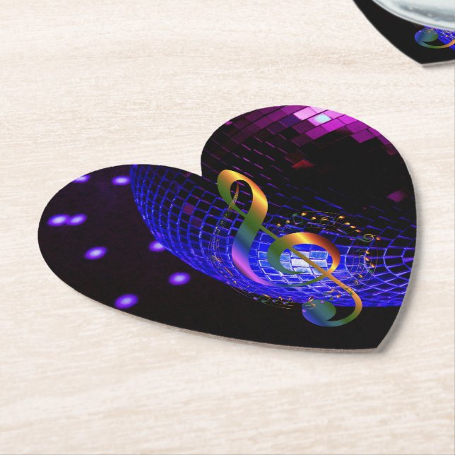 Posavasos De Papel Disco Ball Treble Clef (En perspectiva)