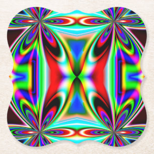 Posavasos De Papel Diseño Colorido Calidoscopio Abstracto-11438