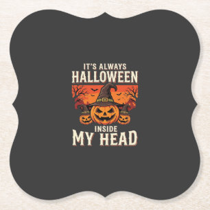 Posavasos De Papel Diseño de bruja de calabaza de Halloween siempre_1
