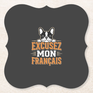 Posavasos De Papel Diseño de Bulldog Francés Excusez Mon Franais