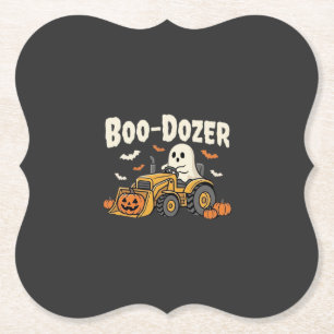 Posavasos De Papel Diseño de Bulldozer Fantasma de Halloween Boo-Doze
