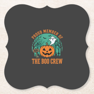 Posavasos De Papel Diseño de calabaza fantasma de Halloween Boo Crew_