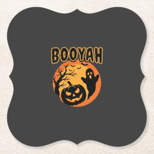 Posavasos De Papel Diseño de calabaza fantasma de Halloween Booyah