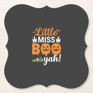 Posavasos De Papel Diseño de calabaza Little Miss Boo Yah de Hallowee