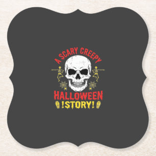 Posavasos De Papel Diseño de calavera de historia espeluznante de Hal