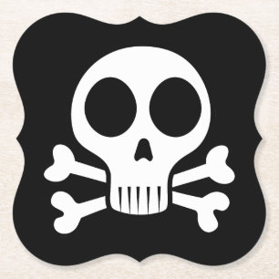 Posavasos De Papel Diseño de calavera pirata