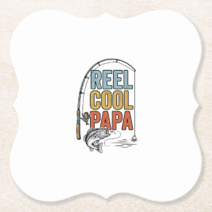 Posavasos De Papel Diseño de camisa de pesca Reel Cool Papa_1