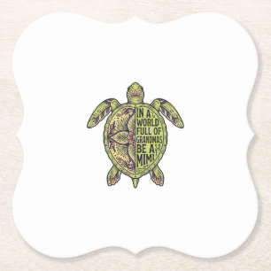 Posavasos De Papel Diseño de camisa floral vintage de tortuga marina 