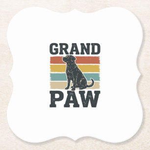Posavasos De Papel Diseño de camiseta Abuelo Perro Vintage Pata Grand
