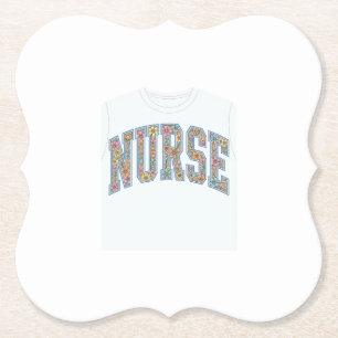 Posavasos De Papel Diseño de camiseta con letras de equipo universita
