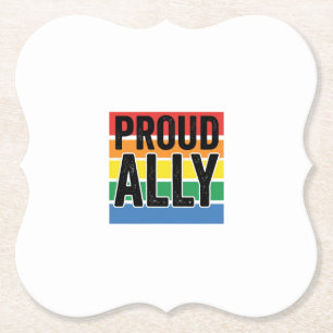 Posavasos De Papel Diseño de camiseta de apoyo al orgullo vintage Pro