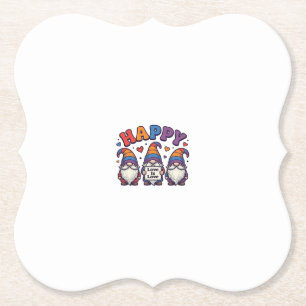 Posavasos De Papel Diseño de camiseta de arcoíris gnomo del mes del o