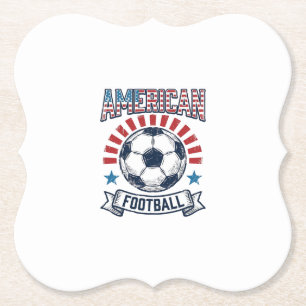 Posavasos De Papel Diseño de camiseta de balón de fútbol vintage de f