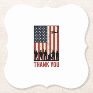 Posavasos De Papel Diseño de camiseta de bandera americana militar ag