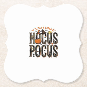 Posavasos De Papel Diseño de camiseta de calabaza de Halloween Hocus