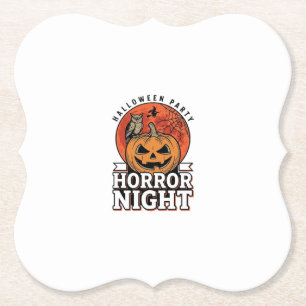 Posavasos De Papel Diseño de camiseta de calabaza de noche de terror 
