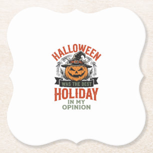 Posavasos De Papel Diseño de camiseta de calabaza vintage de la mejor