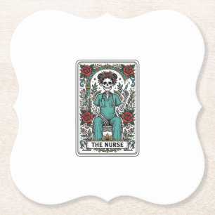 Posavasos De Papel Diseño de camiseta de carta de tarot de enfermera 