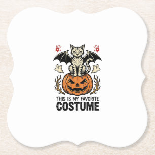 Posavasos De Papel Diseño de camiseta de disfraz de gato de Halloween