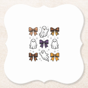 Posavasos De Papel Diseño de camiseta de fantasmas y lazos de Hallowe