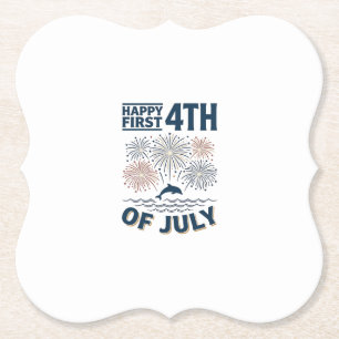 Posavasos De Papel Diseño de camiseta de fuegos artificiales del 4 de