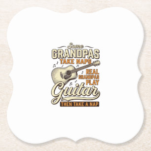 Posavasos De Papel Diseño de camiseta de grabado vintage de guitarra
