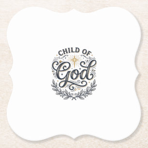 Posavasos De Papel Diseño de camiseta de grabado vintage Hijo de Dios