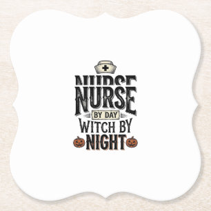 Posavasos De Papel Diseño de camiseta de Halloween de enfermera de dí