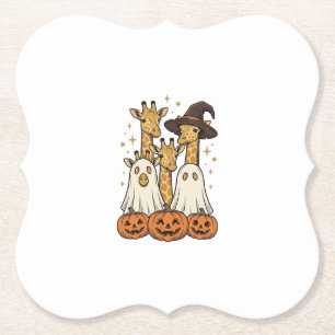 Posavasos De Papel Diseño de camiseta de Halloween de jirafa fantasma