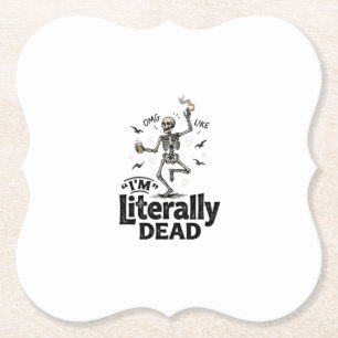 Posavasos De Papel Diseño de camiseta de humor de esqueleto vintage l