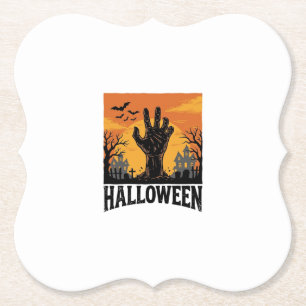 Posavasos De Papel Diseño de Camiseta de Mano de Zombie de Cementerio