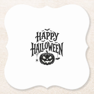 Posavasos De Papel Diseño de camiseta de murciélago de calabaza feliz